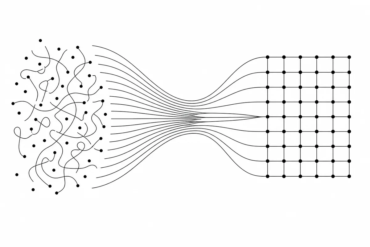 Minimalist illustration of automated workflow
