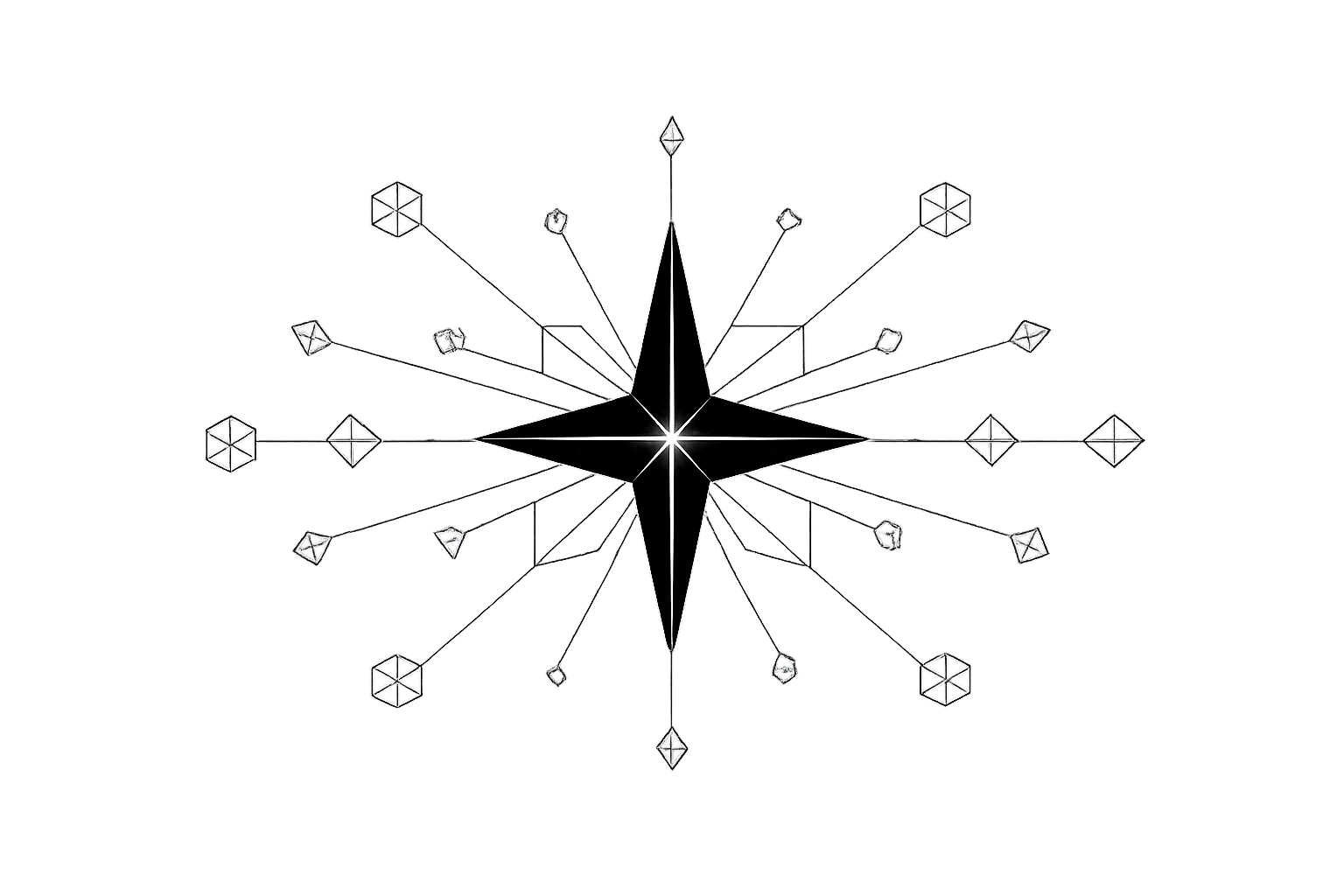 Minimalist illustration of a custom-built AI product