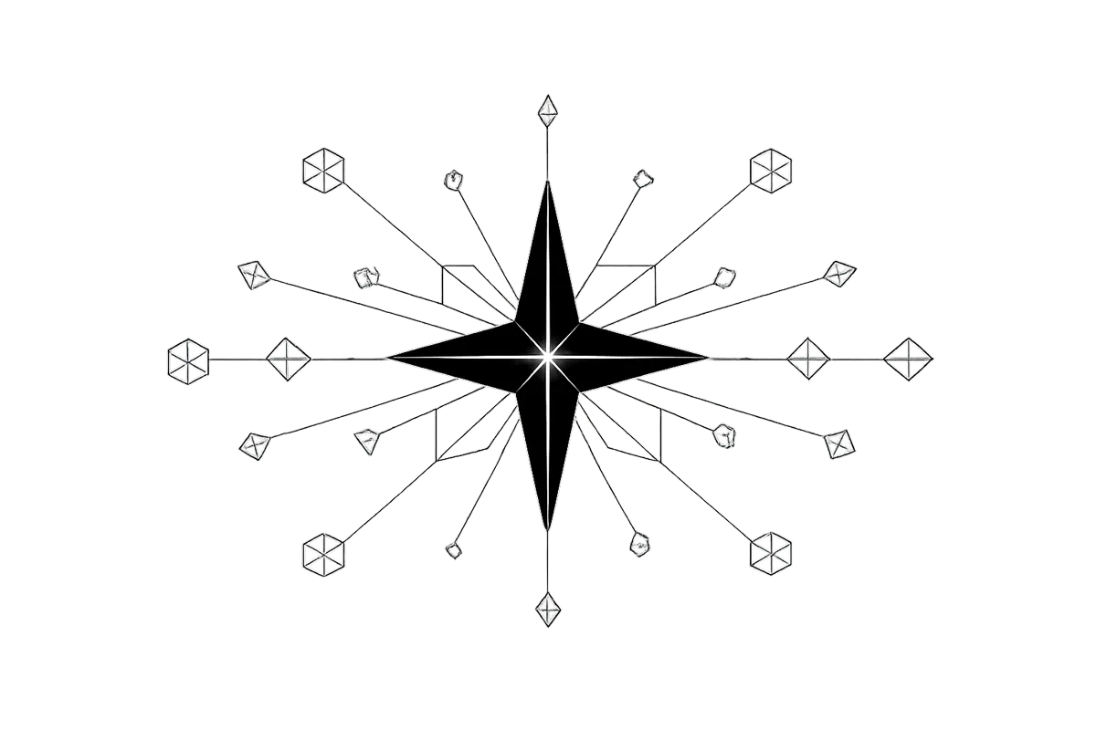 Minimalist illustration of a custom-built AI product